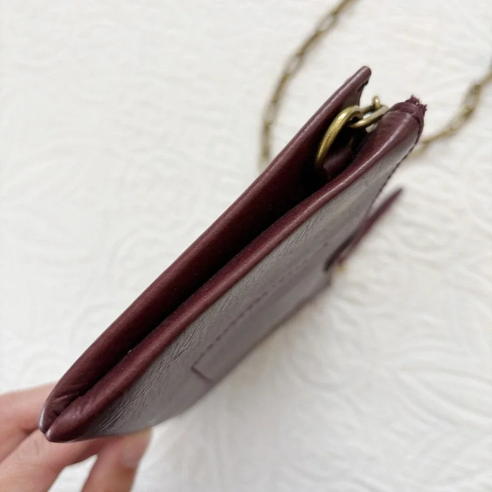 Madewell The Transport Accordion Crossbody Wallet, Dark Cabernet